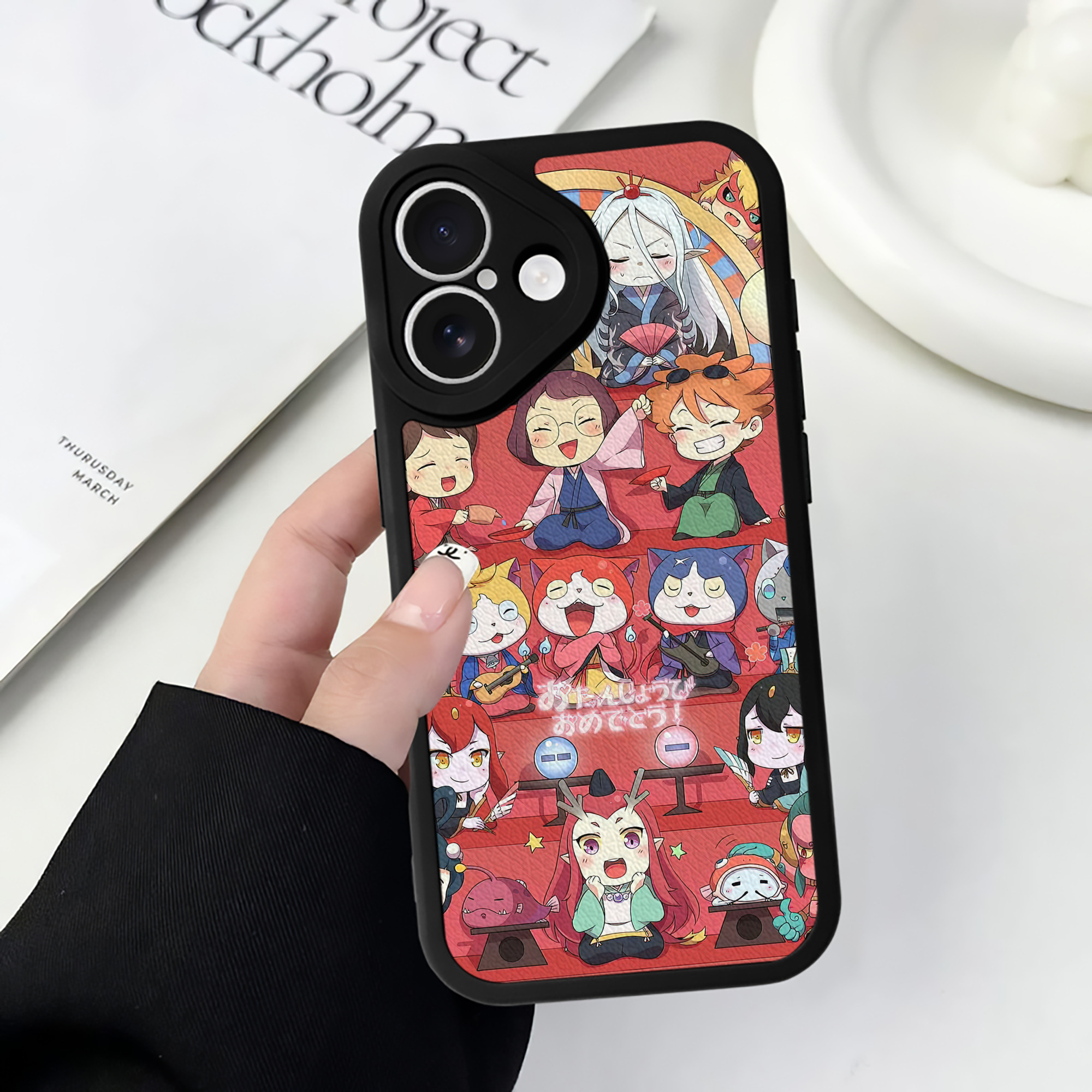 （画像用） 妖怪ウォッチ Yo-kai Watch 【iPhone 16シリーズ対応】シリコンスマホケース（レザー調） 材質：シリコン